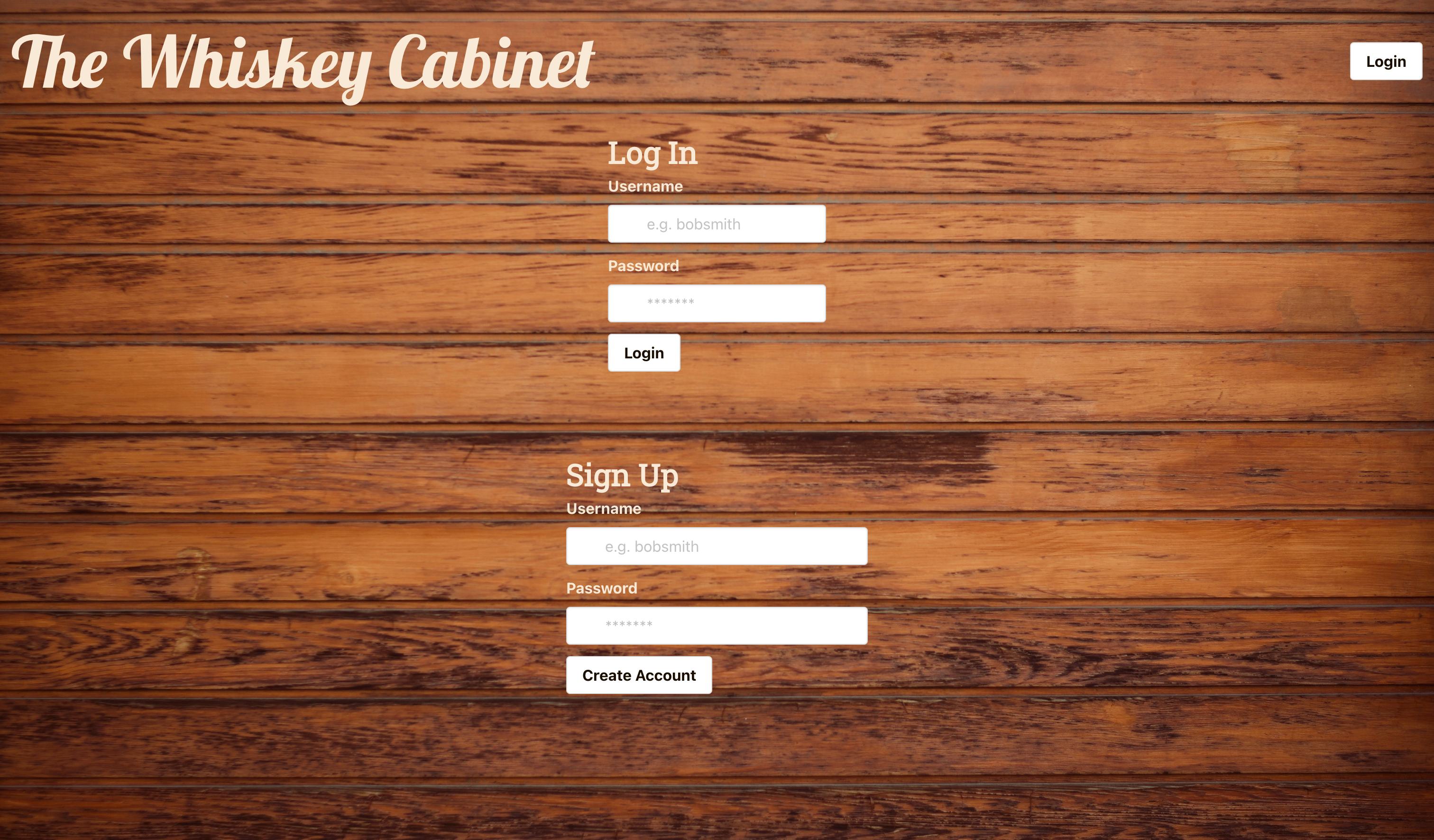 screenshot of The Whiskey Cabinet